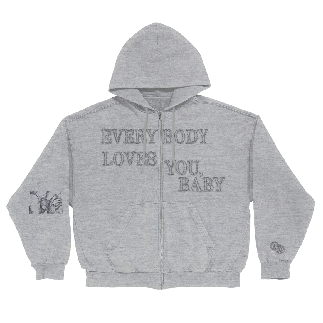 EVERYBODY LOVES YOU BABY ZIP HOODIE
