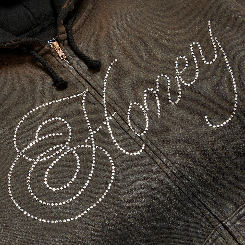 Honey Zip Up Hoodie Front Detail