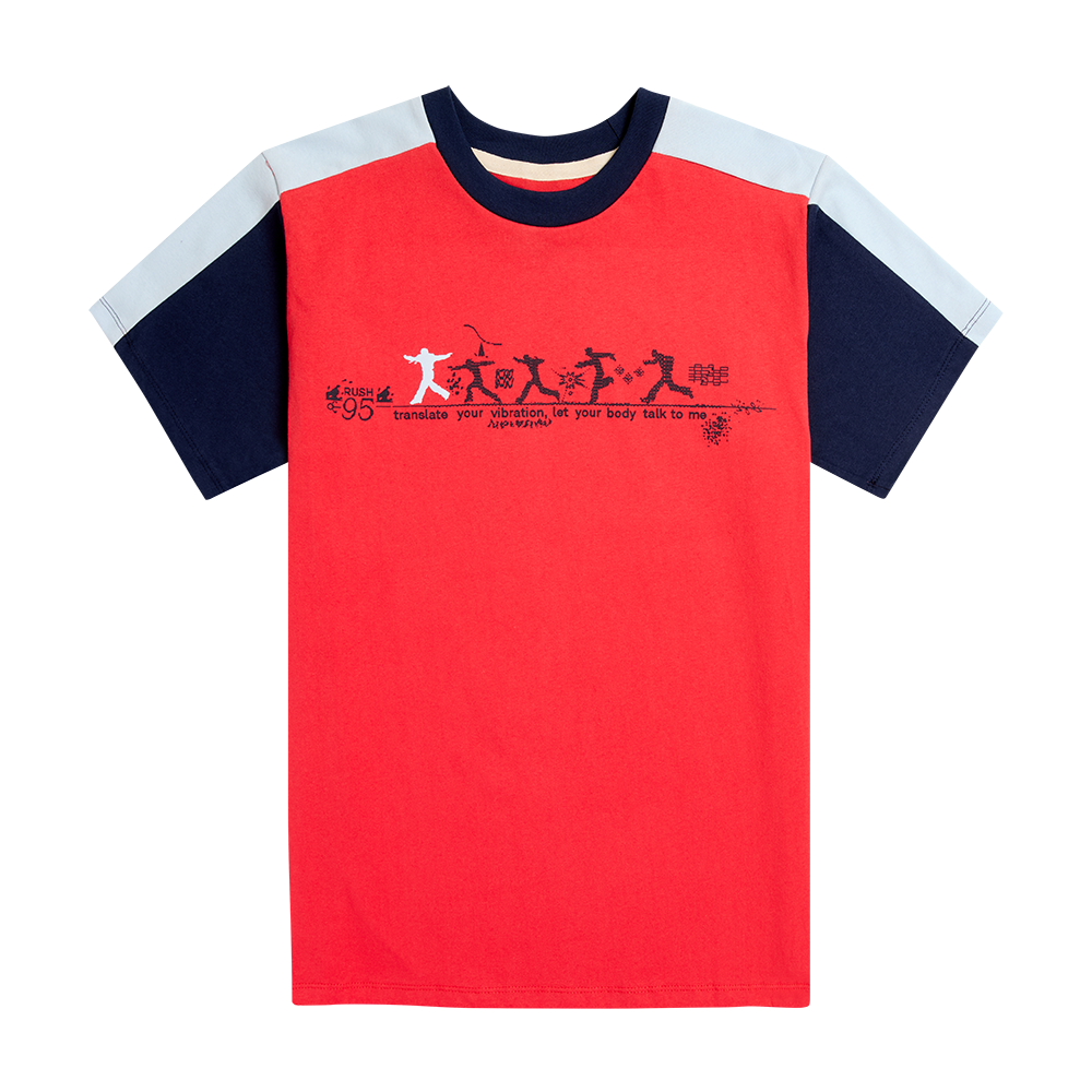 RUSH SILHOUETTE COLORBLOCK RED TEE Front